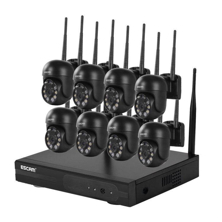 ESCAM WNK618 3,0 Megapixel 8-Kanal WLAN-Dome-Kamera HD-NVR-Sicherheitssystem, unterstützt Bewegungserkennung, Zwei-Wege-Audio, Farbnachtsicht und TF-Karte, EU-Stecker, WNK618