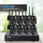 ESCAM WNK618 3,0 Megapixel 8-Kanal WLAN-Dome-Kamera HD-NVR-Sicherheitssystem, unterstützt Bewegungserkennung, Zwei-Wege-Audio, Farbnachtsicht und TF-Karte, EU-Stecker, WNK618