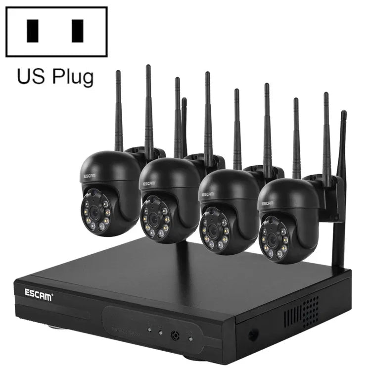 ESCAM WNK614 HD 3,0 Millionen Pixel 8-Kanal-WLAN + 4IPC WLAN-NVR-Sicherheitssystem, AU-Stecker, WNK614