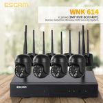 ESCAM WNK614 HD 3,0 Millionen Pixel 8-Kanal-WLAN + 4IPC WLAN-NVR-Sicherheitssystem, AU-Stecker, WNK614