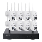 ESCAM WNK718 HD 3,0 Millionen Pixel 8-Kanal-WLAN + 8IPC WLAN-NVR-Sicherheitssystem, UK-Stecker, WNK718