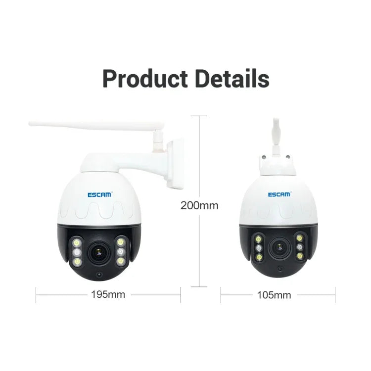 ESCAM Q5068 H.265 5MP Pan/Tilt/4X Zoom WLAN wasserdichte IP-Kamera, unterstützt ONVIF Zwei-Wege-Gespräch & Nachtsicht, AU-Stecker, UK-Stecker, US-Stecker, EU-Stecker, AU-Stecker