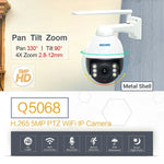 ESCAM Q5068 H.265 5MP Pan/Tilt/4X Zoom WLAN wasserdichte IP-Kamera, unterstützt ONVIF Zwei-Wege-Gespräch & Nachtsicht, AU-Stecker, UK-Stecker, US-Stecker, EU-Stecker, AU-Stecker
