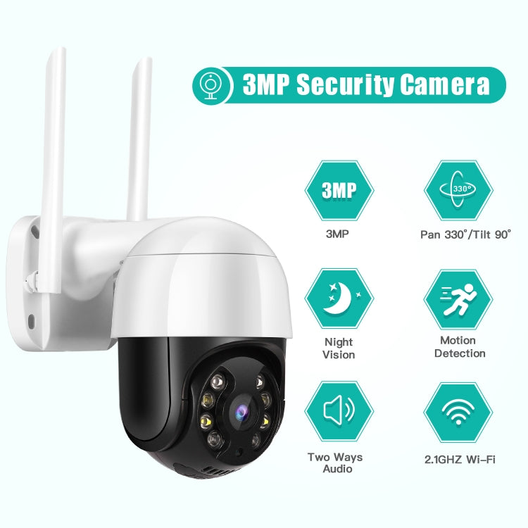 QX29 3,0-MP-HD-WLAN-IP-Kamera, unterstützt Nachtsicht, Bewegungserkennung, Zwei-Wege-Audio und TF-Karte, AU-Stecker, QX29