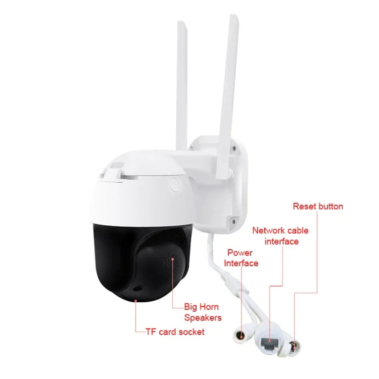 QX36 1080P 3,0MP 3,6mm Objektiv IP65 wasserdichte PTZ 360 Grad drehbare WLAN-Kamera, unterstützt Tag- und Nacht-Vollfarbbild, Zwei-Wege-Sprachkommunikation, Bewegungserkennung, Videowiedergabe und 128GB TF-Karte, AU-Stecker, QX36