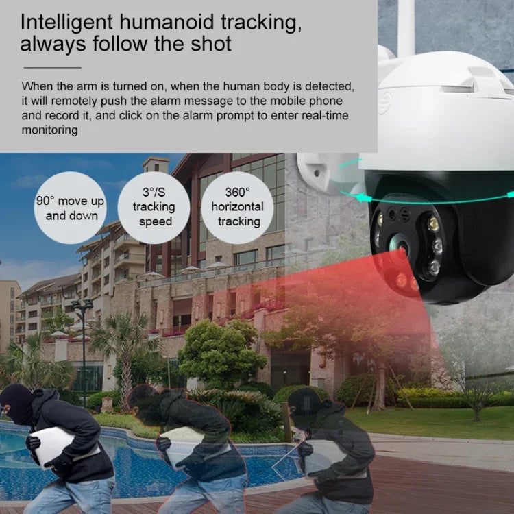 QX36 1080P 3,0MP 3,6mm Objektiv IP65 wasserdichte PTZ 360 Grad drehbare WLAN-Kamera, unterstützt Tag- und Nacht-Vollfarbbild, Zwei-Wege-Sprachkommunikation, Bewegungserkennung, Videowiedergabe und 128GB TF-Karte, AU-Stecker, QX36