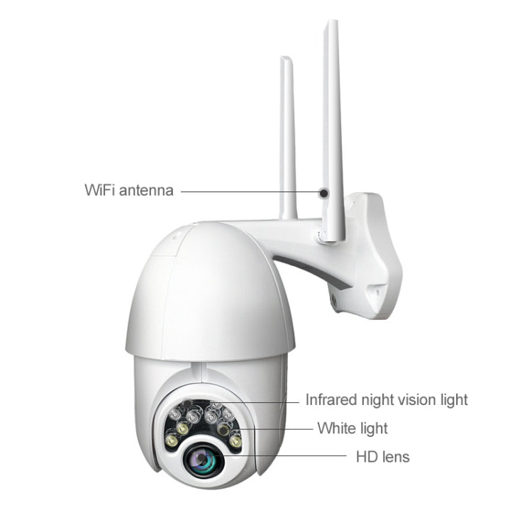 Q10 Outdoor-Kamera mit ferngesteuerter Drehung, WLAN, 10 LEDs, Infrarot-Nachtsicht, HD-Kamera, Bewegungserkennung, Video-/Alarm- und Aufzeichnungsfunktion, UK-Stecker, Q10 Infrarot-Nachtsicht