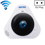 ESCAM Q8 960P 360-Grad-Fischaugenobjektiv 1.3MP WLAN IP-Kamera, unterstützt Bewegungserkennung / Nachtsicht, IR-Reichweite: 5-10m, AU-Stecker, Q8 US-Stecker, Q8 AU-Stecker, Q8 EU-Stecker, Q8 UK-Stecker