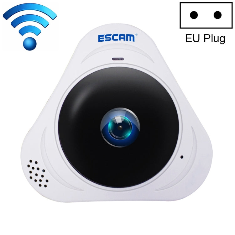 ESCAM Q8 960P 360-Grad-Fischaugenobjektiv 1.3MP WLAN IP-Kamera, unterstützt Bewegungserkennung / Nachtsicht, IR-Reichweite: 5-10m, AU-Stecker, Q8 US-Stecker, Q8 AU-Stecker, Q8 EU-Stecker, Q8 UK-Stecker