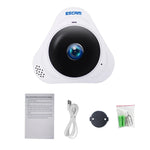 ESCAM Q8 960P 360-Grad-Fischaugenobjektiv 1.3MP WLAN IP-Kamera, unterstützt Bewegungserkennung / Nachtsicht, IR-Reichweite: 5-10m, AU-Stecker, Q8 US-Stecker, Q8 AU-Stecker, Q8 EU-Stecker, Q8 UK-Stecker