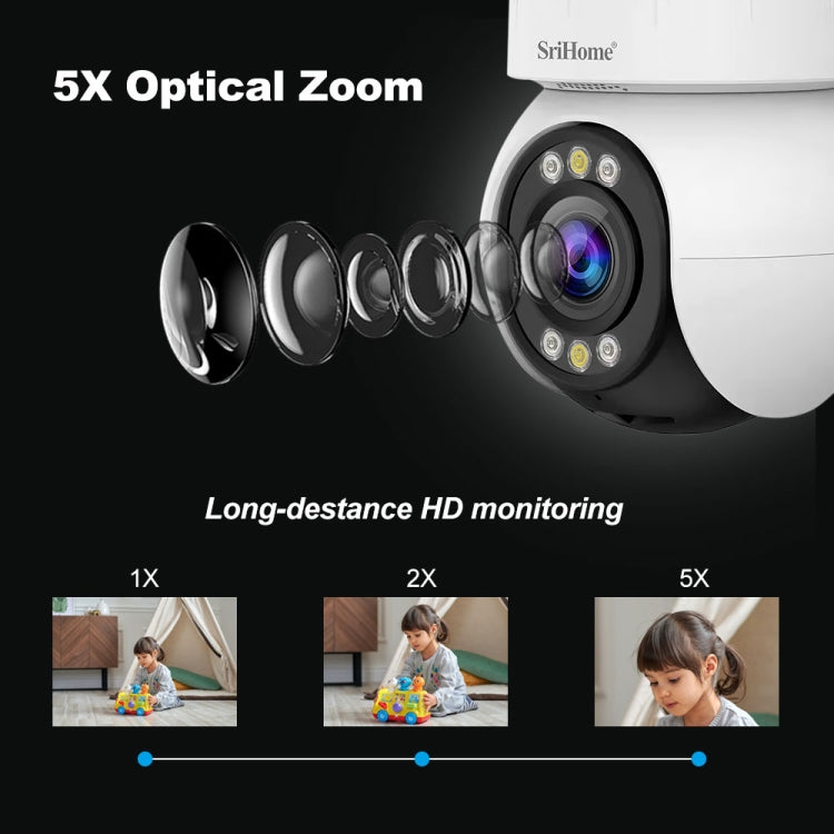SriHome SH046 4,0 Megapixel FHD Kabelloses Heimüberwachungssystem mit niedrigem Stromverbrauch, SH046