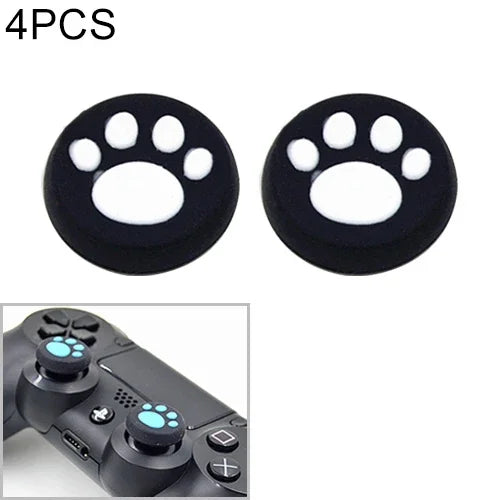 4 Stück niedliche Silikon-Schutzhüllen mit Katzenpfotenmotiv für PS4 / PS3 / PS2 / Xbox 360 / Xbox One / Wii U Gamepad-Joysticks