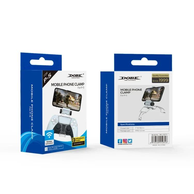 DOBE TP5-0527B Gamepad-Controller-Smartphone-Handyhalterung mit Klemme für PS5, TP5-0527B
