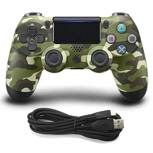 Kabelgebundener Gamecontroller für Sony PS4, Grün-Camouflage