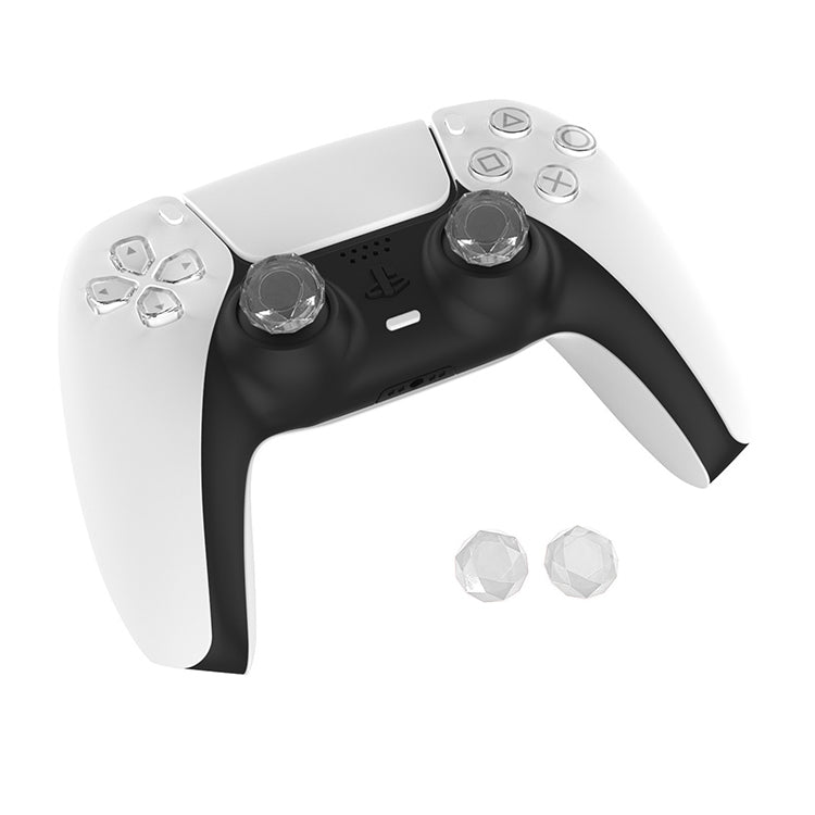 2 Stk. Diamond Texture Games Grip Kappen für PS5, Blau, Rot, Klarweiß, Grün