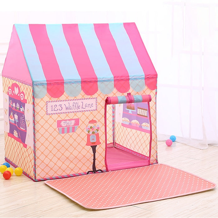 Haushalt Kinder Drucken Spielzelt Kleines Spielhaus mit Matte, mit Matte (Schwarz-Weiß), mit Matte (Pink), mit Matte (Hellrosa)