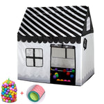 Haushaltskinder Drucken Spielzelt Kleines Spielhaus mit 50 Ozeanbällen & Matte, mit 50 Ozeanbällen & Matte (Schwarz Weiß), mit 50 Ozeanbällen & Matte (Rosa), mit 50 Ozeanbällen & Matte (Grün), mit 50 Ozeanbällen & Matte (Hellrosa)