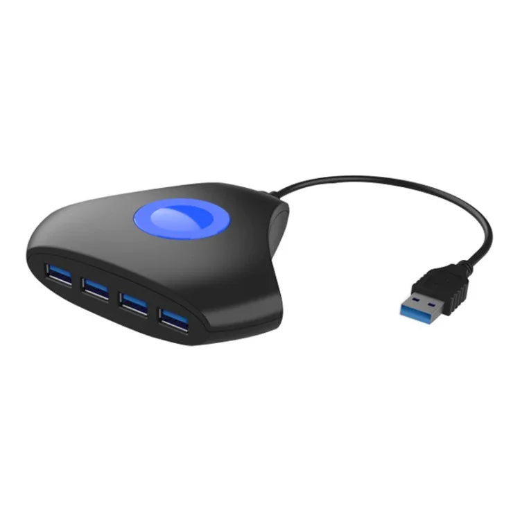 KJH P5-015 4-in-1 Hub-Konverter USB 3.0 Blaulicht-Erweiterungsadapter Splitter Ladeanschluss Splitter für PS5 / Xbox Series X, KJH P5-015
