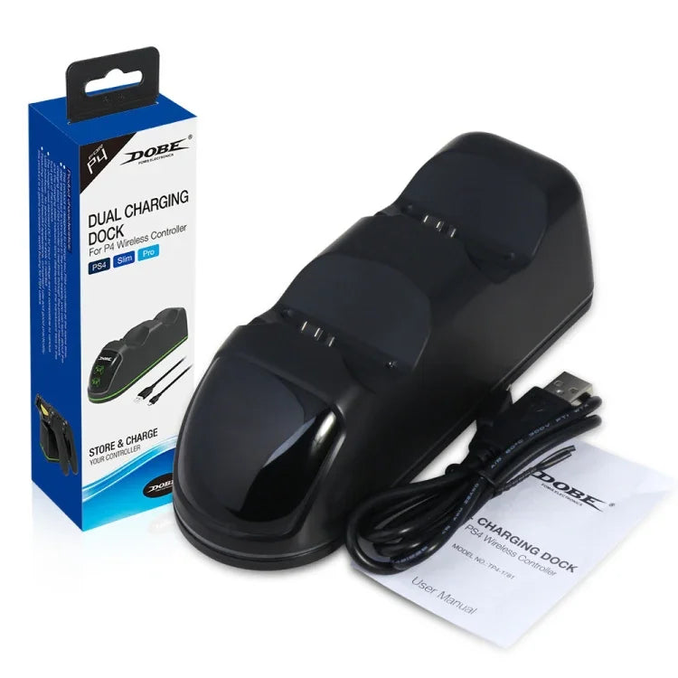 DOBE TP4-1781 Kabelloses Controller-Dock mit Dual-Ladefunktion, LED-Ladegerät und Griff für PS4 / Slim / Pro, TP4-1781