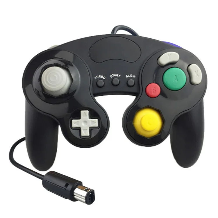 Dreipunkt-Dekorstreifen-Kabelgebundener Game-Controller für Nintendo NGC, Für Nintendo NGC (Schwarz)