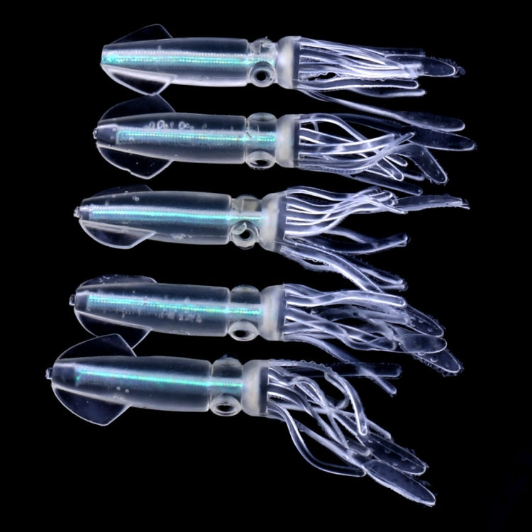 HENGJIA 5 STÜCK Tintenfische Plastik Weichköder Künstliche Angelköder Bionischer Angelköder, Länge: 9 cm, Leuchtend, Bunte Röhre