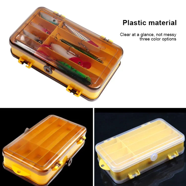 Tragbare Köderbox für den Außenbereich, transparente doppelseitige Aufbewahrungsbox aus Kunststoff, Größe: 18 x 10 x 5 cm