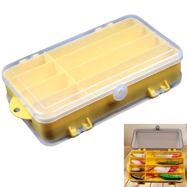 Tragbare Köderbox für den Außenbereich, transparente doppelseitige Aufbewahrungsbox aus Kunststoff, Größe: 18 x 10 x 5 cm