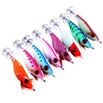 HENGJIA HENG JIA SJ011 8 in 1 10 cm nachleuchtende Kunststoff-Hardbaits Tintenfisch-Angelköder-Set Angelzubehör, zufällige Farblieferung
