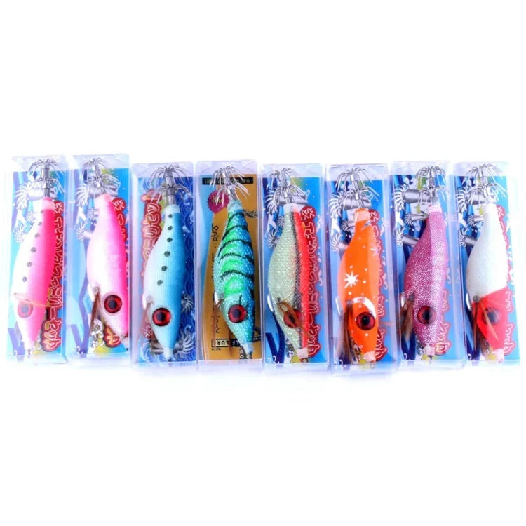 HENGJIA HENG JIA SJ011 8 in 1 10 cm nachleuchtende Kunststoff-Hardbaits Tintenfisch-Angelköder-Set Angelzubehör, zufällige Farblieferung
