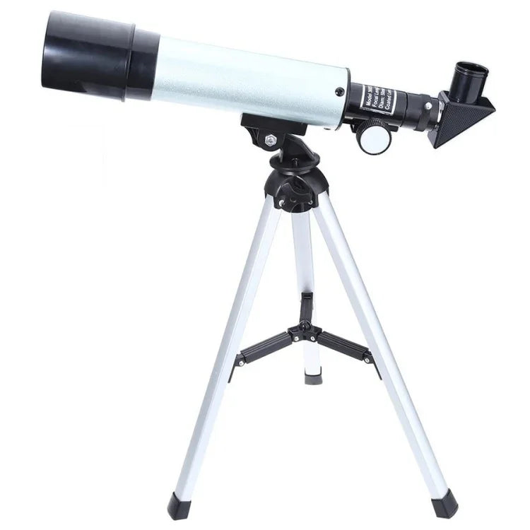 F36050 Tragbares professionelles hochauflösendes astronomisches Teleskop-Spektiv mit Aluminiumstativ (Silber), F36050