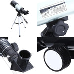 F36050 Tragbares professionelles hochauflösendes astronomisches Teleskop-Spektiv mit Aluminiumstativ (Silber), F36050