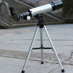 F36050 Tragbares professionelles hochauflösendes astronomisches Teleskop-Spektiv mit Aluminiumstativ (Silber), F36050