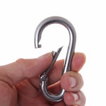 M12 Karabinerhaken aus Edelstahl, Federhaken, Multifunktionswerkzeug, Bergsteiger-Schnalle, Schloss, Campinghaken, Seil, Innendurchmesser: 11,73 mm, M12