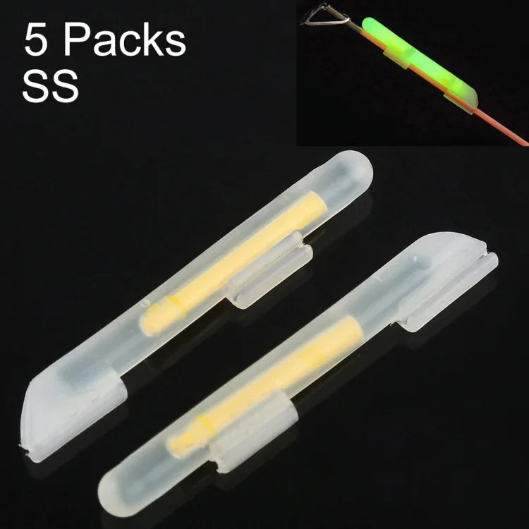 5 Stück OCEAN SUN Clip-On Leuchtpose Nachtfischen Leuchtstab, SS, Passend für Rutenspitze 0.6-1.4mm, Clip-On, SS