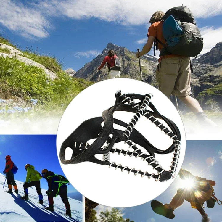 Ein Paar Outdoor-Feder-Verdickung Einfache Anti-Rutsch-Steigeisen-Schneekrallenstollen