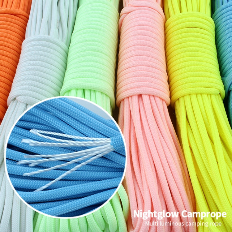 20m 9-adriges Nylon+Polyester volllicht Outdoor-Campingzelt Rettungsbündel Fluoreszierendes Kletterseil, 20m Grün, 20m Weiß, 20m Gelb, 20m Pink