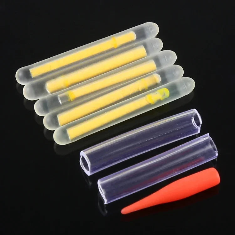 10er Pack OCEAN SUN Leuchtpose Nachtangeln Leuchtstab, Sichtbarkeit: 30m, Größe: 4.5 x 37mm, Sichtbarkeit: 30m (5 Stück)