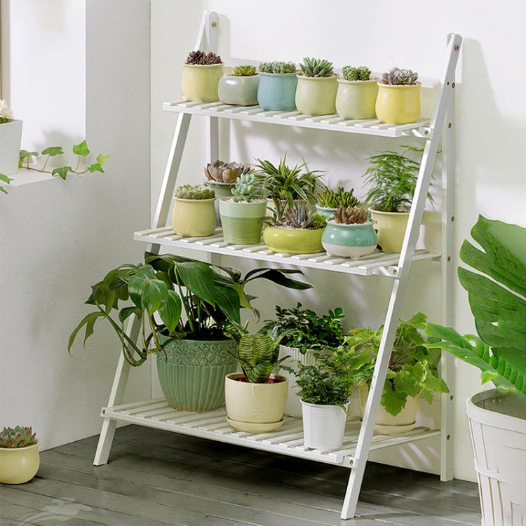 Bamboo 3-Tier Hanging Plant Stand Planter Shelves Flower Pot Storage Rack Folding Display Shelving Plants Shelf, Width: 70cm, 3-Tier Width: 70cm(Apricot), 3-Tier Width: 70cm(Green), 3-Tier Width: 70cm(White)