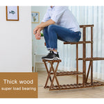 Holz Pflanzen Blumen Displayständer Holztopf Regal Aufbewahrungsregal, ohne Rollen
