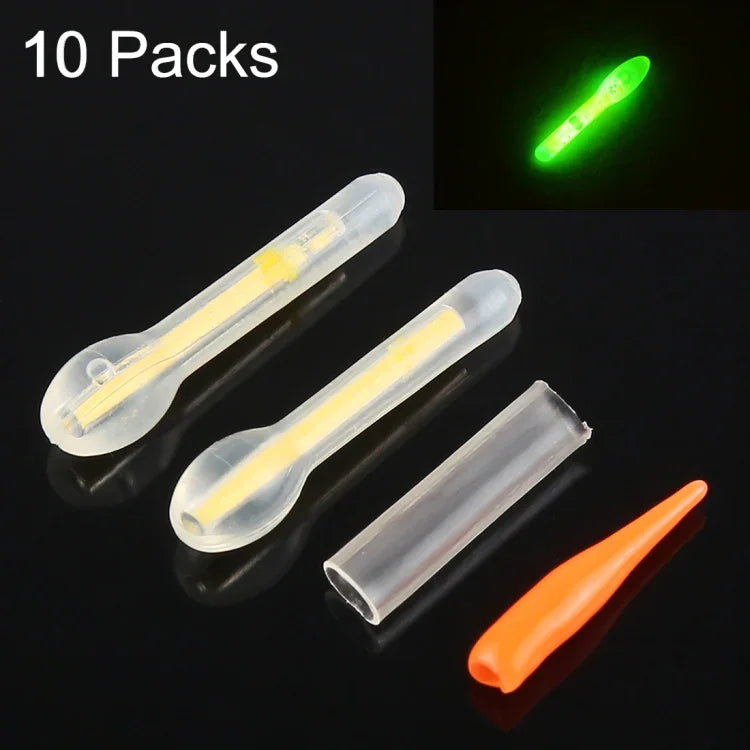 10er-Pack Glühbirnenform Leuchtender Schwimmer Nachtangellichtstick, Sichtweite: 30m, Größe: 3,0 x 25mm, Glühbirnenform, Sichtweite: 30m