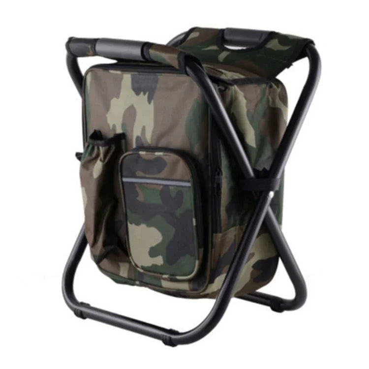 Tragbarer Klappbarer Campingstuhl für Draußen, Leichter Angel-Strandstuhl, Klappstuhl mit Edelstahlrohren und Kühltasche, Klappstuhl aus Edelstahl (Schwarz), Klappstuhl aus Edelstahl (Grün), Klappstuhl aus Edelstahl (Blau)