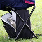 Tragbarer Klappbarer Campingstuhl für Draußen, Leichter Angel-Strandstuhl, Klappstuhl mit Edelstahlrohren und Kühltasche, Klappstuhl aus Edelstahl (Schwarz), Klappstuhl aus Edelstahl (Grün), Klappstuhl aus Edelstahl (Blau)
