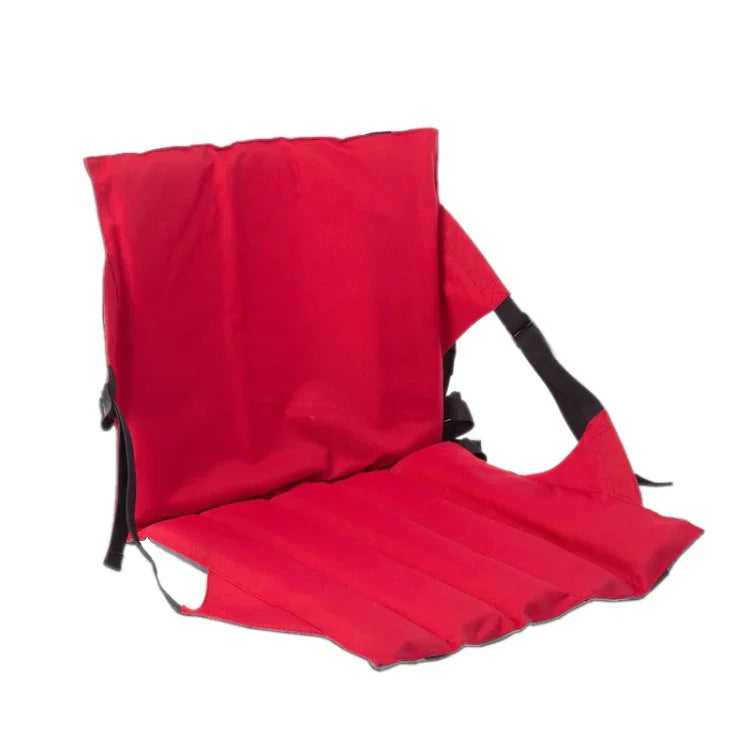 Outdoor Klappsitzkissen mit Rückenlehne, Größe: 78*40*2cm, CLS Klapphocker (Rot), Klappsitz (Schwarz)