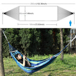 Outdoor überschlagfeste Einzelperson-Canvas-Hängematte tragbares Strandbett mit Holzstäben, Größe: 185 x 80 cm (Rot)