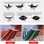 Outdoor überschlagfeste Einzelperson-Canvas-Hängematte tragbares Strandbett mit Holzstäben, Größe: 185 x 80 cm (Rot)