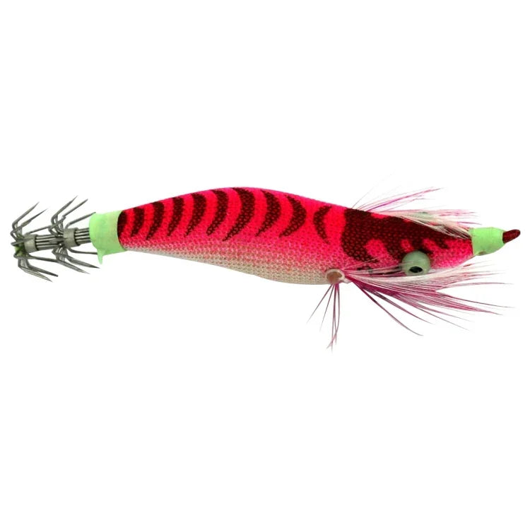 HENGJIA 8cm Kunststoff Hartköder Tintenfisch Angelköder Lockstoff Holz Garnelenköder, 1# (Magenta+Dunkelrot), 2# (Orange + Gelb), 3# (Gelb), 5# (Magenta), 6# (Orange)
