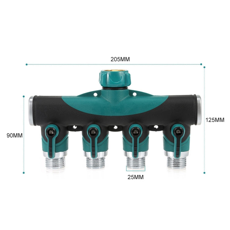 4-in-1 Multifunktions-Garten-Wasser-Sprinkler Rasenbewässerungsventil Wasserverteilungsregler Wasserrohr-Abzweigung, EU-Stecker, EU-Stecker