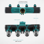 4-in-1 Multifunktions-Garten-Wasser-Sprinkler Rasenbewässerungsventil Wasserverteilungsregler Wasserrohr-Abzweigung, EU-Stecker, EU-Stecker