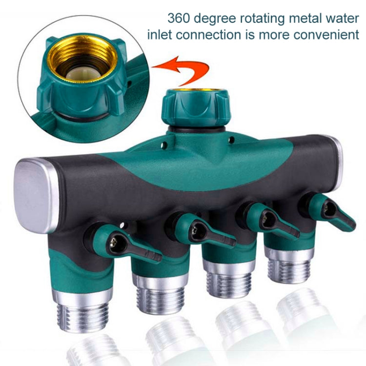 4-in-1 Multifunktions-Garten-Wasser-Sprinkler Rasenbewässerungsventil Wasserverteilungsregler Wasserrohr-Abzweigung, EU-Stecker, EU-Stecker