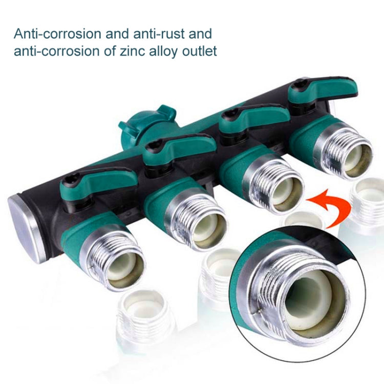 4-in-1 Multifunktions-Garten-Wasser-Sprinkler Rasenbewässerungsventil Wasserverteilungsregler Wasserrohr-Abzweigung, EU-Stecker, EU-Stecker